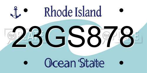23GS878 Rhode Island License Plate