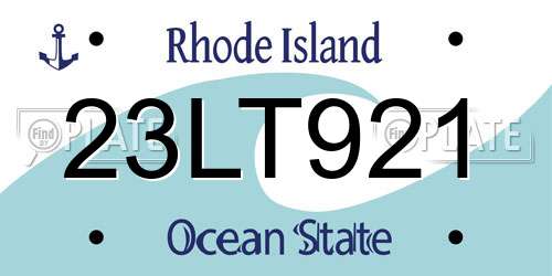 23LT921 Rhode Island License Plate