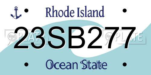 23SB277 Rhode Island License Plate