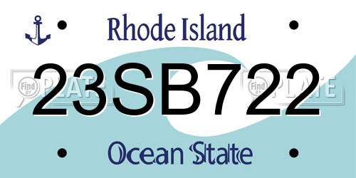 23SB722 Rhode Island License Plate