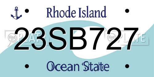 23SB727 Rhode Island License Plate