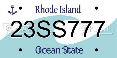23SS777 Rhode Island License Plate