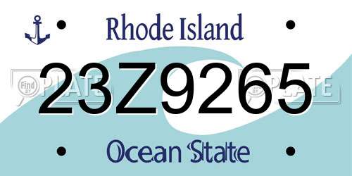 23Z9265 Rhode Island License Plate