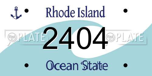 2404 Rhode Island License Plate
