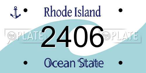 2406 Rhode Island License Plate