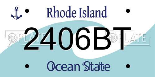 2406BT Rhode Island License Plate