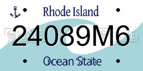 24089M6 Rhode Island License Plate