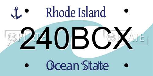 240BCX Rhode Island License Plate