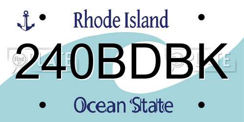 240BDBK Rhode Island License Plate