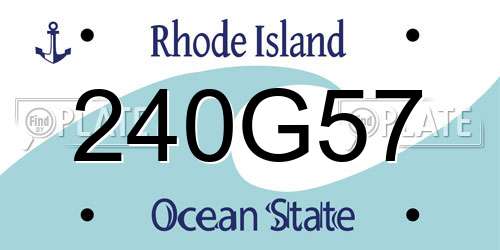 240G57 Rhode Island License Plate