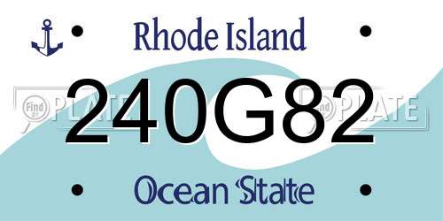 240G82 Rhode Island License Plate