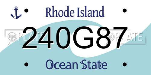 240G87 Rhode Island License Plate
