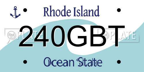 240GBT Rhode Island License Plate