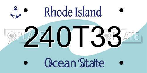 240T33 Rhode Island License Plate