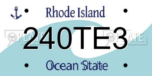 240TE3 Rhode Island License Plate