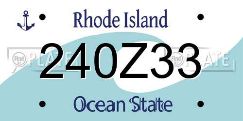 240Z33 Rhode Island License Plate