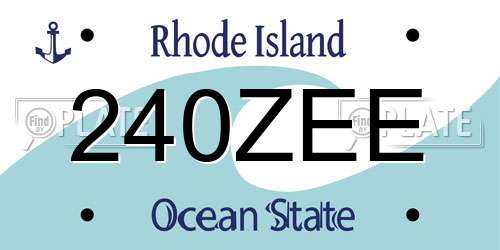 240ZEE Rhode Island License Plate
