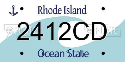 2412CD Rhode Island License Plate