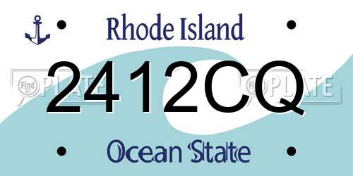 2412CQ Rhode Island License Plate