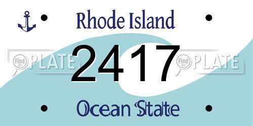 2417 Rhode Island License Plate