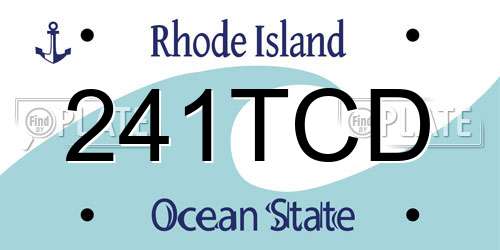 241TCD Rhode Island License Plate