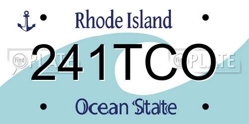 241TCO Rhode Island License Plate