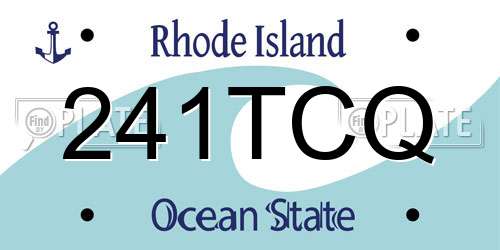 241TCQ Rhode Island License Plate