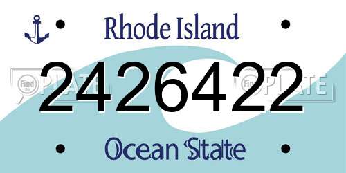2426422 Rhode Island License Plate