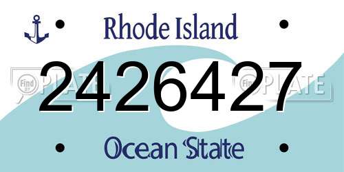 2426427 Rhode Island License Plate