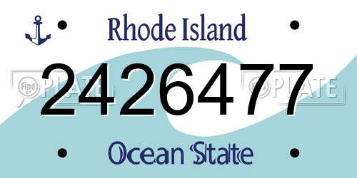 2426477 Rhode Island License Plate