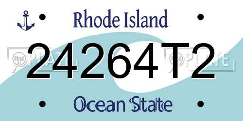 24264T2 Rhode Island License Plate