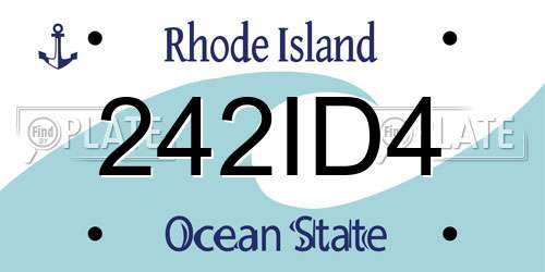 242ID4 Rhode Island License Plate