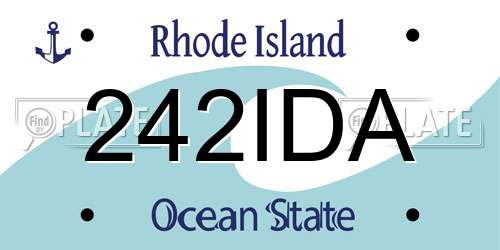 242IDA Rhode Island License Plate