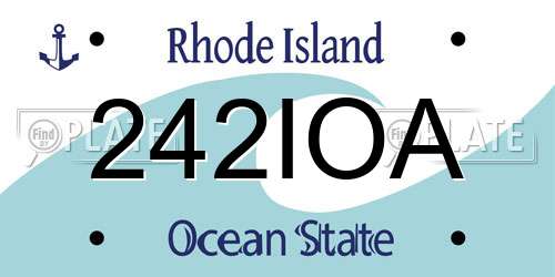 242IOA Rhode Island License Plate