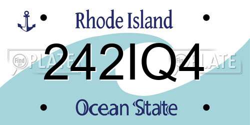 242IQ4 Rhode Island License Plate