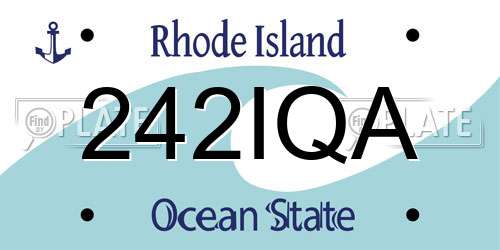 242IQA Rhode Island License Plate
