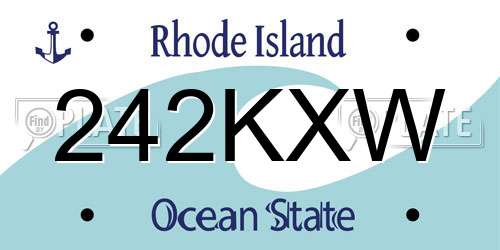 242KXW Rhode Island License Plate