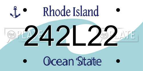 242L22 Rhode Island License Plate