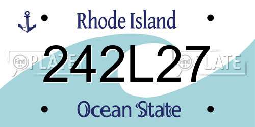 242L27 Rhode Island License Plate
