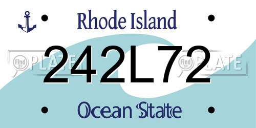 242L72 Rhode Island License Plate