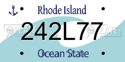 242L77 Rhode Island License Plate