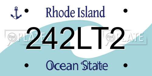 242LT2 Rhode Island License Plate