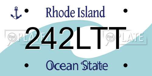 242LTT Rhode Island License Plate