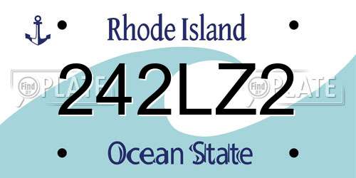 242LZ2 Rhode Island License Plate