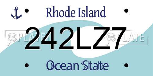 242LZ7 Rhode Island License Plate