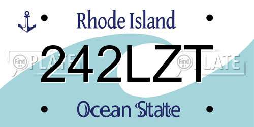 242LZT Rhode Island License Plate