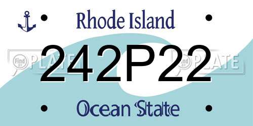 242P22 Rhode Island License Plate