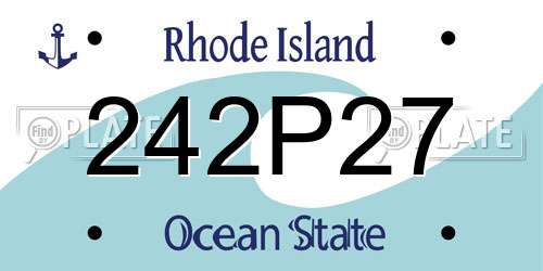 242P27 Rhode Island License Plate
