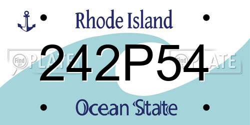 242P54 Rhode Island License Plate