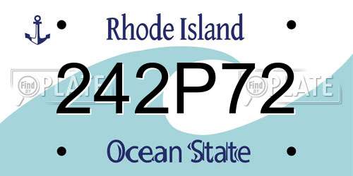 242P72 Rhode Island License Plate